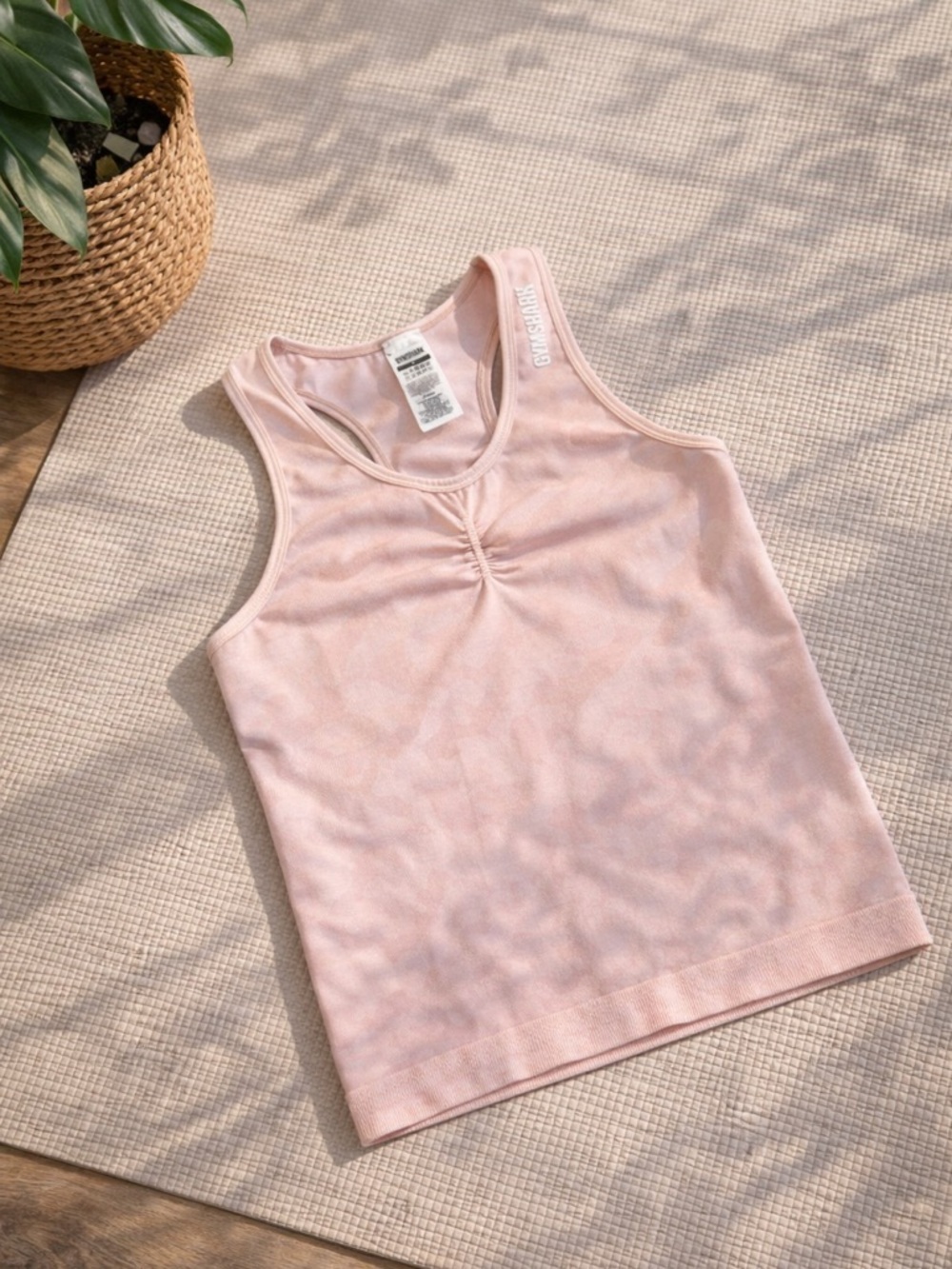 Gymshark Adapt Camo Seamless Tank Pink Racerback Workout Top Size M